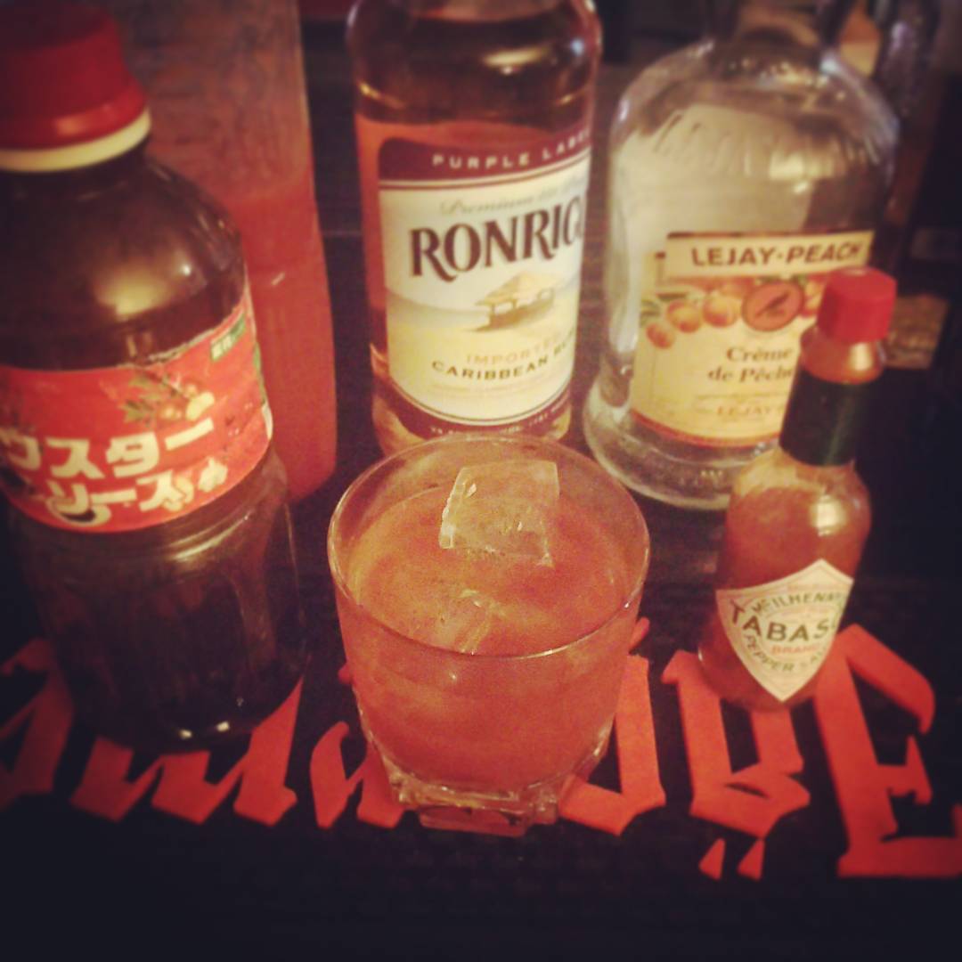 週末のダブイベント用オリジナルカクテル、Marabi。超変態プース。 #otakubar #cocktail