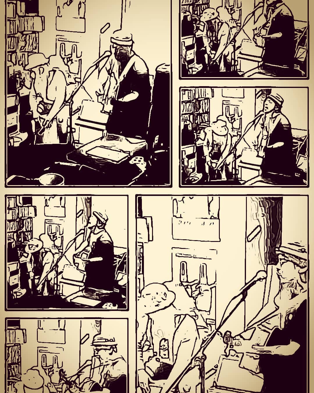 動画からコマ漫画を作る #storyboard と言うアプリを試用。先日の #角刈りデートクラブ さん#ライブ 。定点だと面白くないや。 #オタクバー