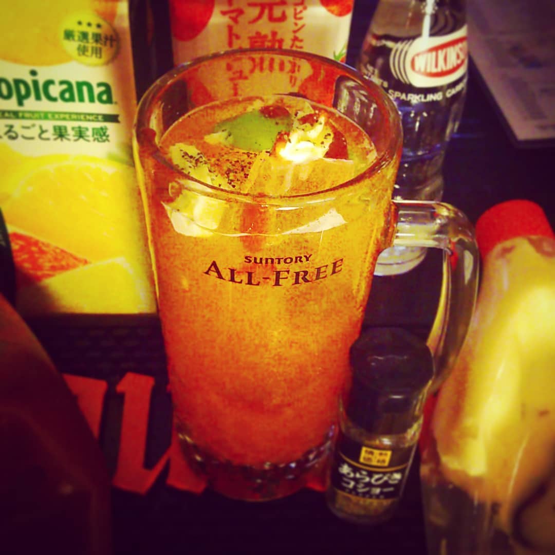 来週末の #イベント 、 #オタク文化学 用オリジナル #カクテル 、 #商品展開 。 #ノンアル 。いじりすぎて原型をとどめて無い! #オタクバー