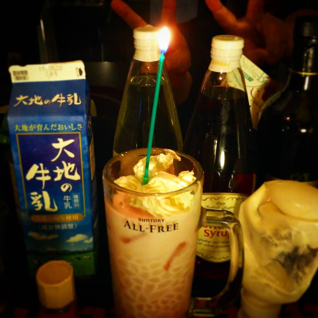 来週末の #エルトンジョン特集 オリジナル #カクテル、#CandleInTheWind。#キャンドル 付きの #ノンアルコール ! #オタクバー