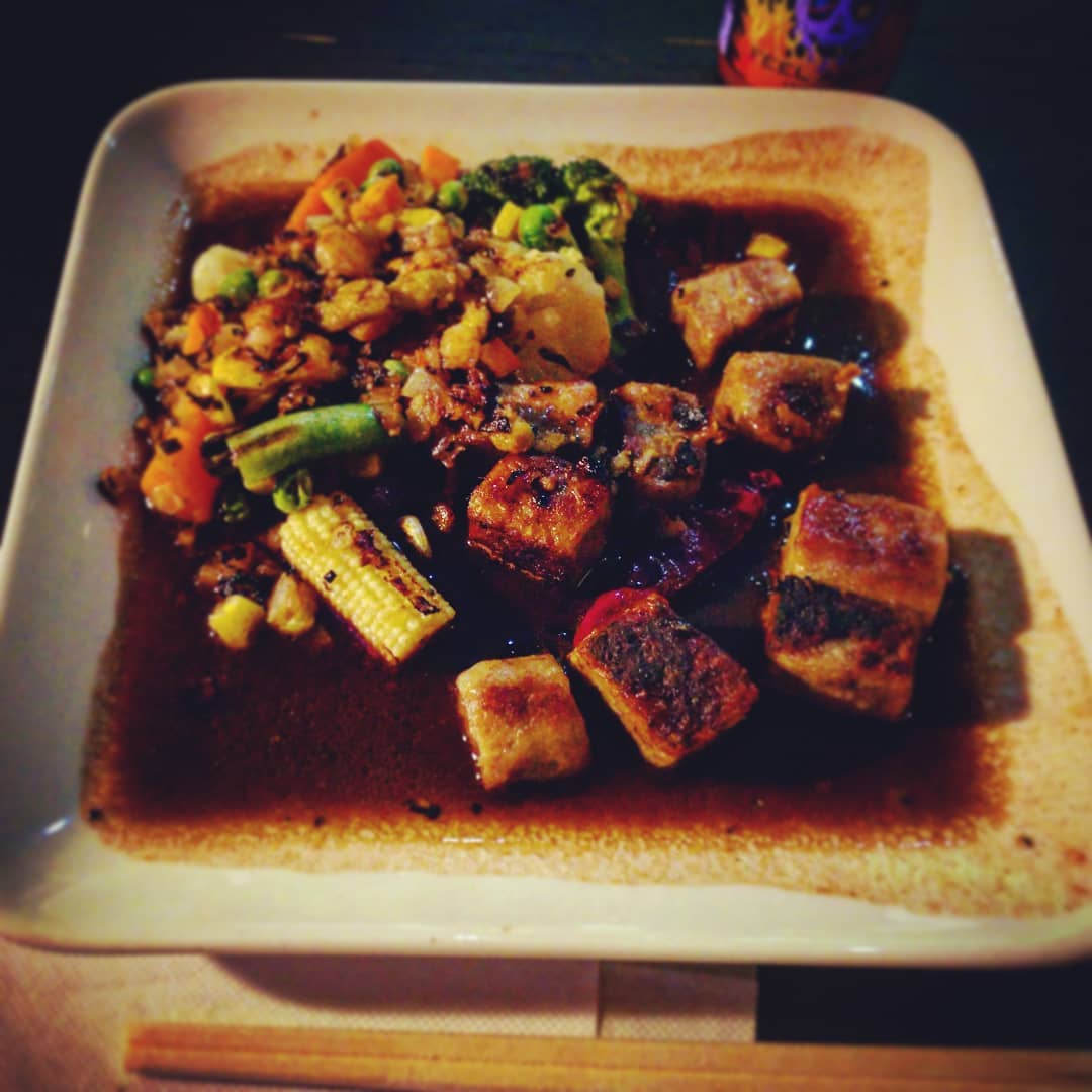 2020年初のまかない & #試作メニュー、#激辛 #サイコロステーキ。#ワサビ と #デスソース が隠し味（隠れてない）。#オタクバー #フード