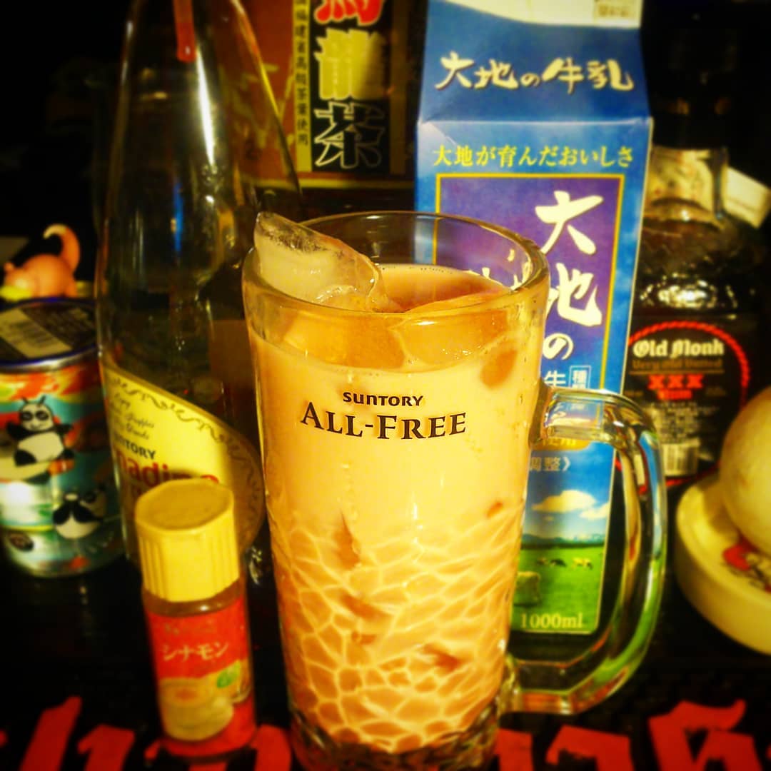 来週末の #アニメ業界 イベント #オタク文化学「#日本アニメの中国依存」用 #オリジナルカクテル、#中国スタジオ。#烏龍茶 ベースの #ノンアルコール です。#オタクバー