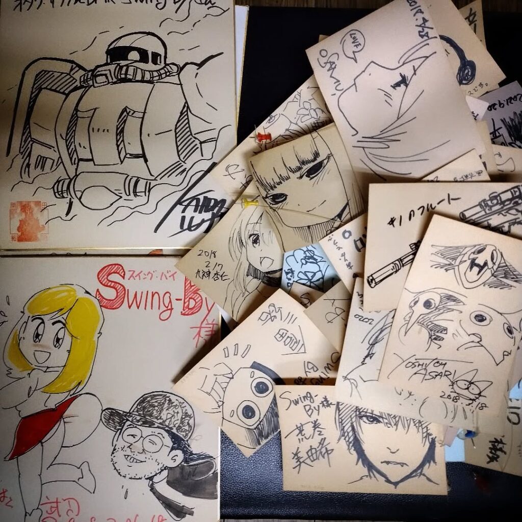 【 【 オタクバー 過 去 記 事 】 】 天井のサイン色紙&カード、明日のコミック１へ️ https://is.gd/9IrB4c #comic1 #あさりよしとお #えびはら武司 #オタクバー #コミ1 #コミック1 #九神杏仁 #倉田三路 #即売会 #同人誌即売会 #小林治 #押切蓮介 #秋元こうじ